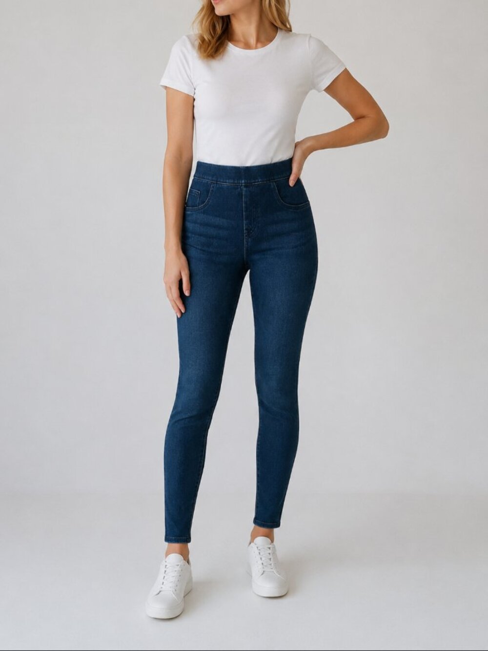 SPANX Jean-ish Skinny Jeggings Dark Wash Pull On Pants Womens L